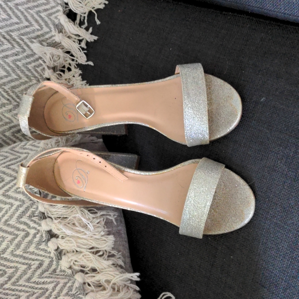 Thick ankle strap heels